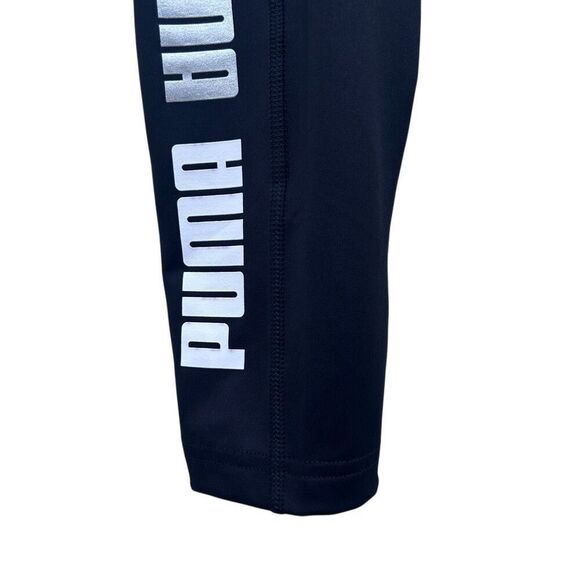 Puma Modern Sports Fold-up Leggings Women's Medium Black Pull-on Activewear - Picture 6 of 13